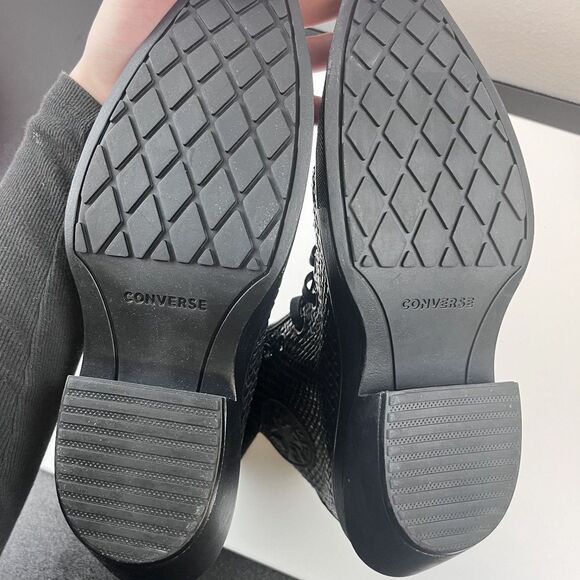 Converse Black Chuck 70 De Luxe Pointed Woven Leather High Top Booties Size 7.5 - Picture 5 of 15